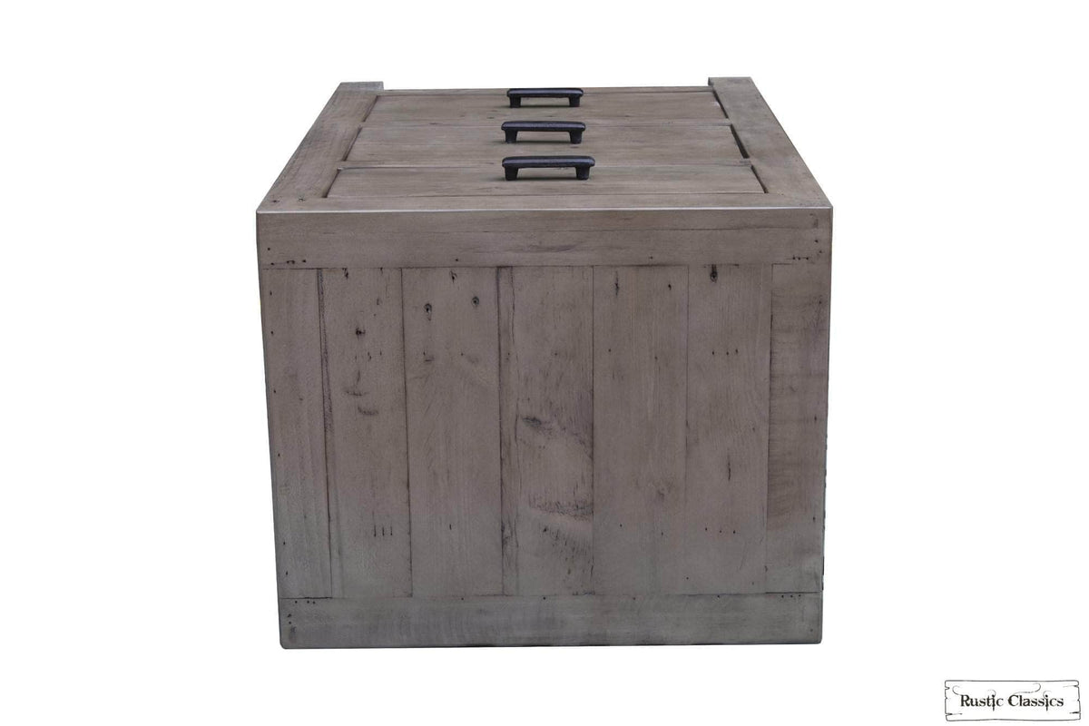 Rustic Classics Whistler Reclaimed Wood 3 Drawer Nightstand in Grey, image 13