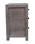 Rustic Classics Whistler Reclaimed Wood 3 Drawer Nightstand in Grey, image 10
