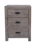Rustic Classics Whistler Reclaimed Wood 3 Drawer Nightstand in Grey, image 5