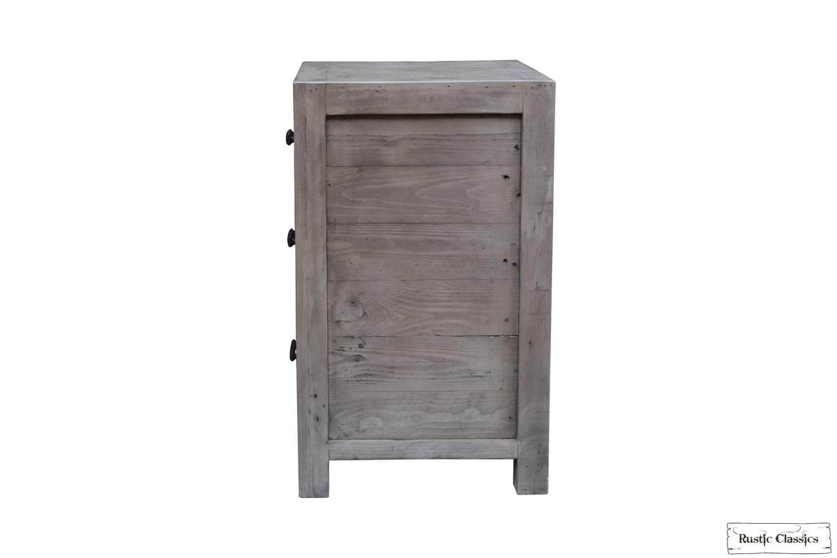 Rustic Classics Whistler Reclaimed Wood 3 Drawer Nightstand in Grey, image 9