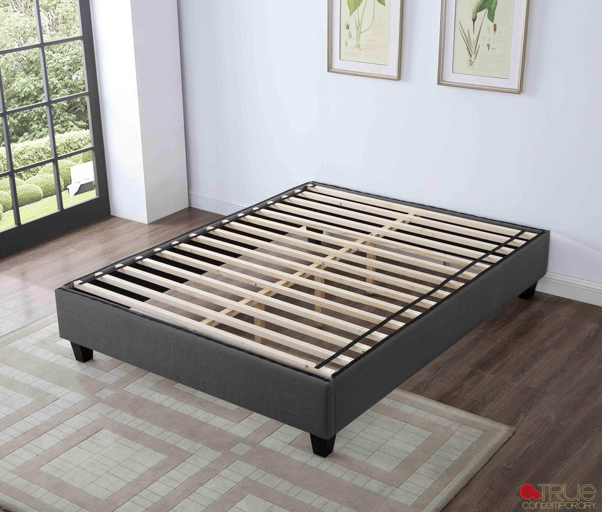 True Contemporary EZ Base Foundation Dark Grey Platform Bed, image 3