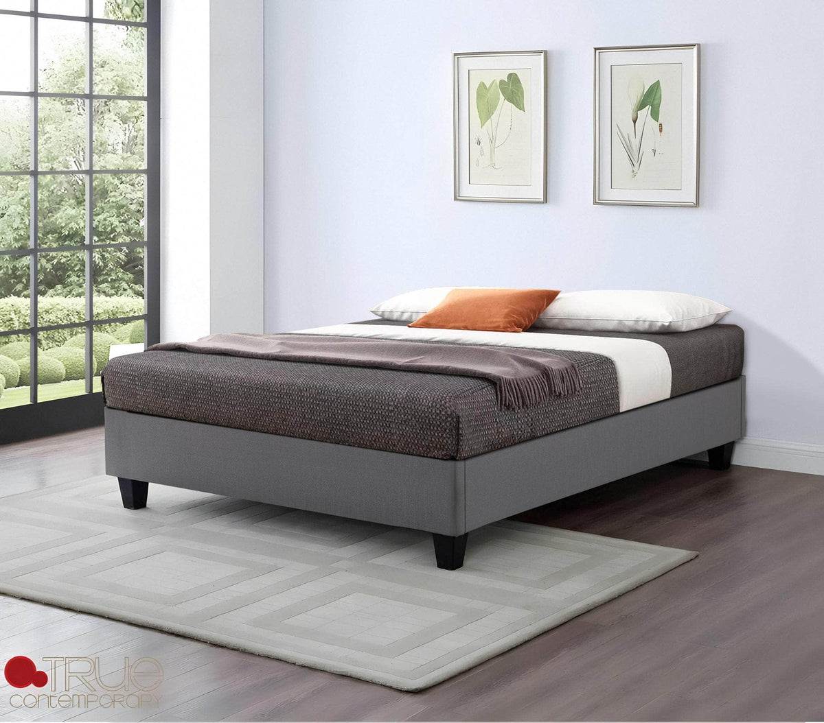 True Contemporary EZ Base Foundation Grey Platform Bed, image 2