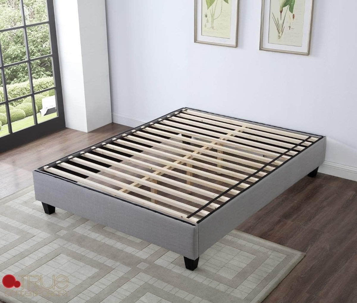 True Contemporary EZ Base Foundation Grey Platform Bed, image 3