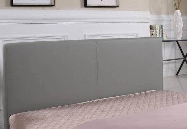 True Contemporary Mirabel Grey Faux Leather Platform Bed, image 5