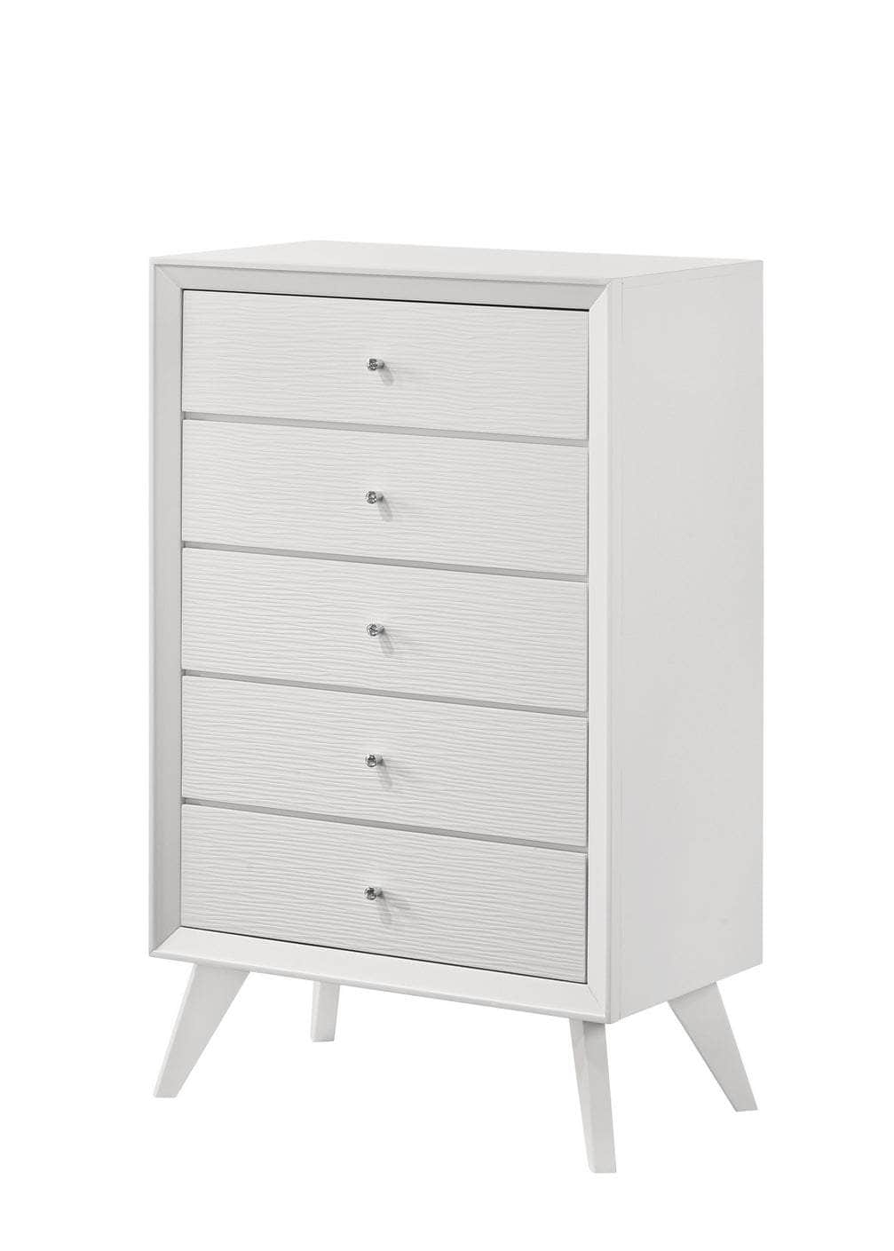 True Contemporary 5 Piece Mia Queen Size Bedroom Furniture Set in White, image 4