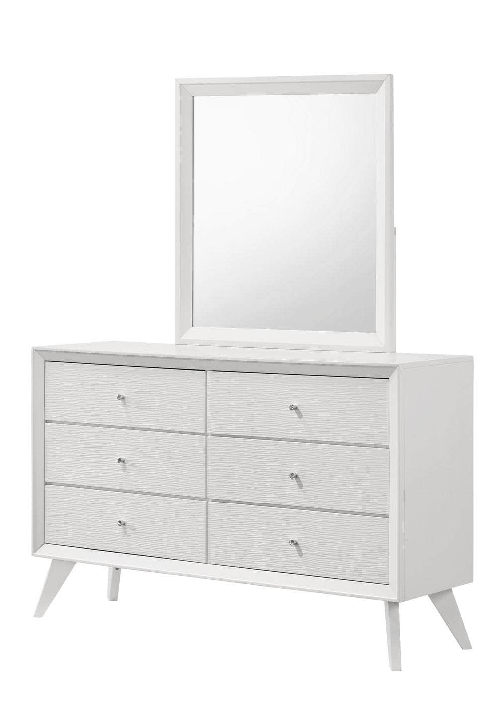 True Contemporary 5 Piece Mia Queen Size Bedroom Furniture Set in White, image 3