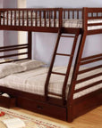 IFDC Fraser Twin over Full Bunk Bed with Storage Drawers and Solid Wood, image 4