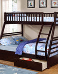 IFDC Fraser Twin over Full Bunk Bed with Storage Drawers and Solid Wood, image 2