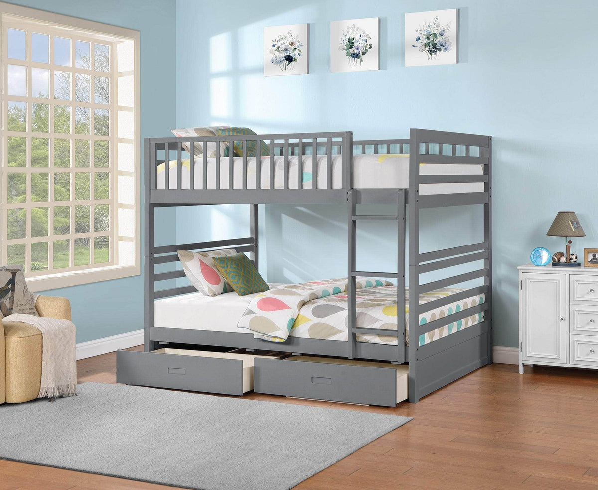 IFDC Fraser Full over Full Bunk Bed with Storage Drawers and Solid Wood, image 2
