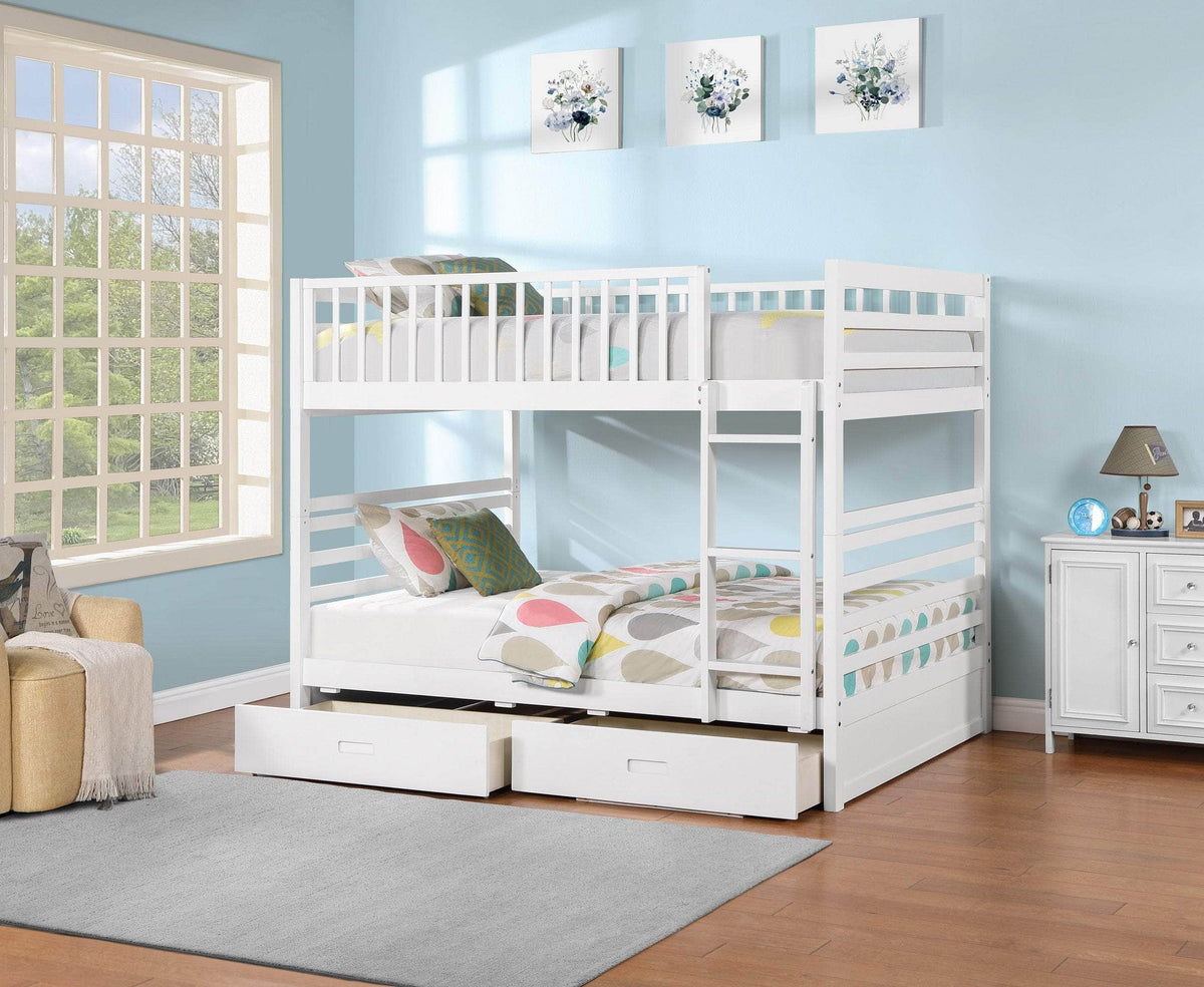 IFDC Fraser Full over Full Bunk Bed with Storage Drawers and Solid Wood, image 3