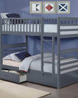 IFDC Fraser Twin over Twin Bunk Bed with Storage Drawers and Solid Wood, image 3
