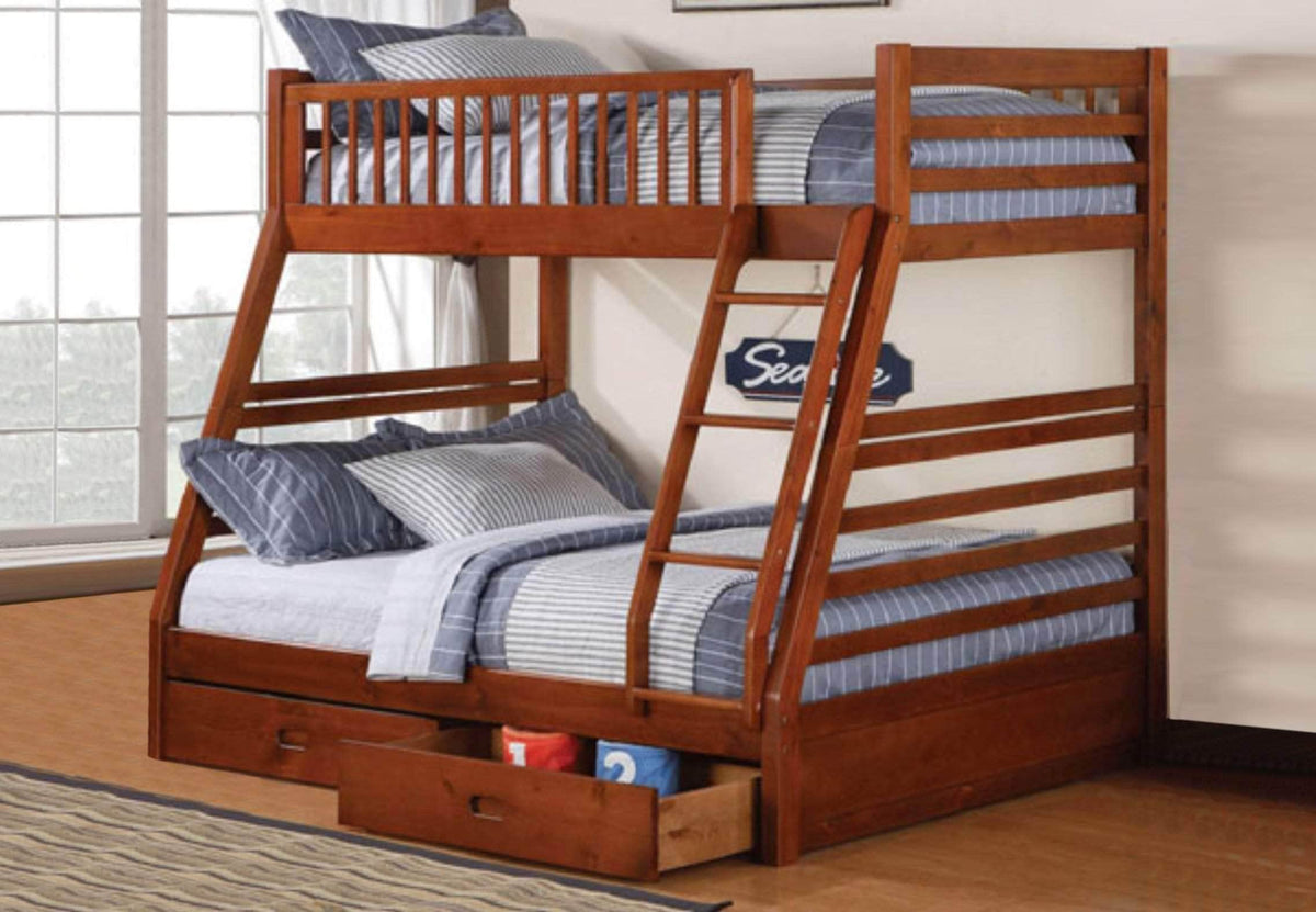 IFDC Fraser Twin over Full Bunk Bed with Storage Drawers and Solid Wood, image 5