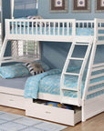 IFDC Fraser Twin over Full Bunk Bed with Storage Drawers and Solid Wood, image 1