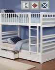 IFDC Fraser Twin over Twin Bunk Bed with Storage Drawers and Solid Wood, image 1