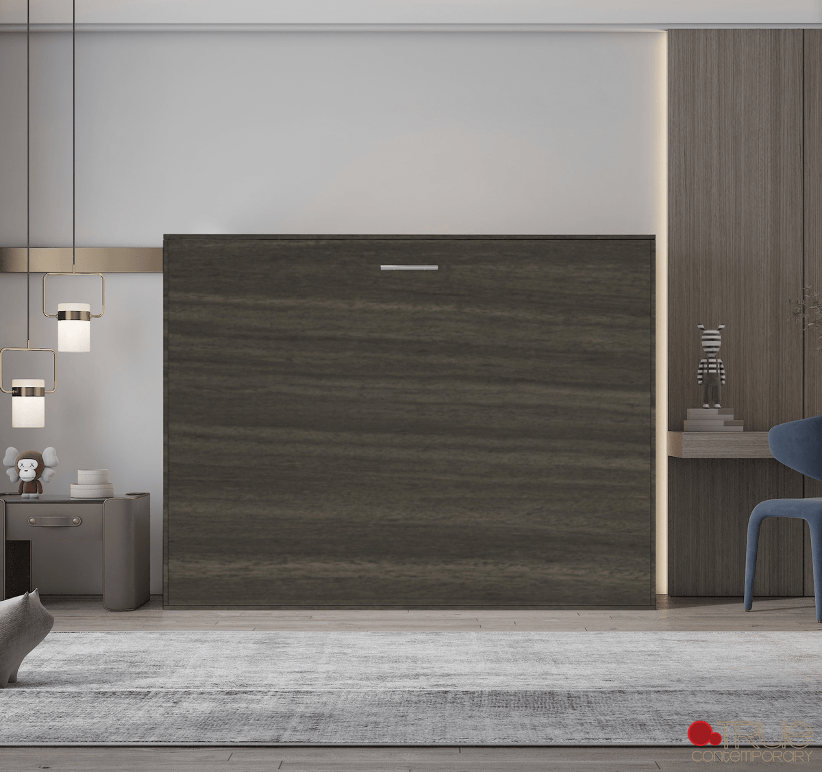True Contemporary Heidi II Brown Horizontal Murphy Wall Pull Down Bed, image 4
