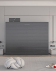 True Contemporary Heidi II Rustic Grey Horizontal Murphy Wall Pull Down Bed, image 2