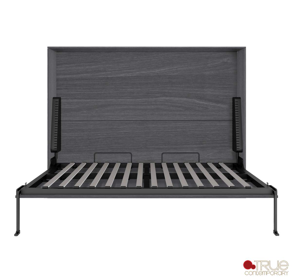 True Contemporary Heidi II Rustic Grey Horizontal Murphy Wall Pull Down Bed, image 8