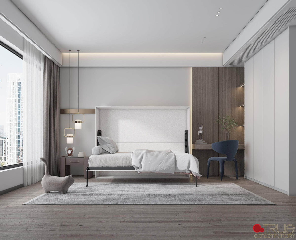 True Contemporary Heidi II White Horizontal Murphy Wall Pull Down Bed, image 3