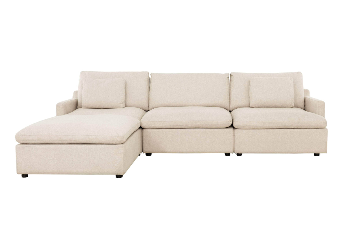 Urban Cali Long Beach 121.5" Wide Medium Modular Sectional Sofa with Ottoman, image 8