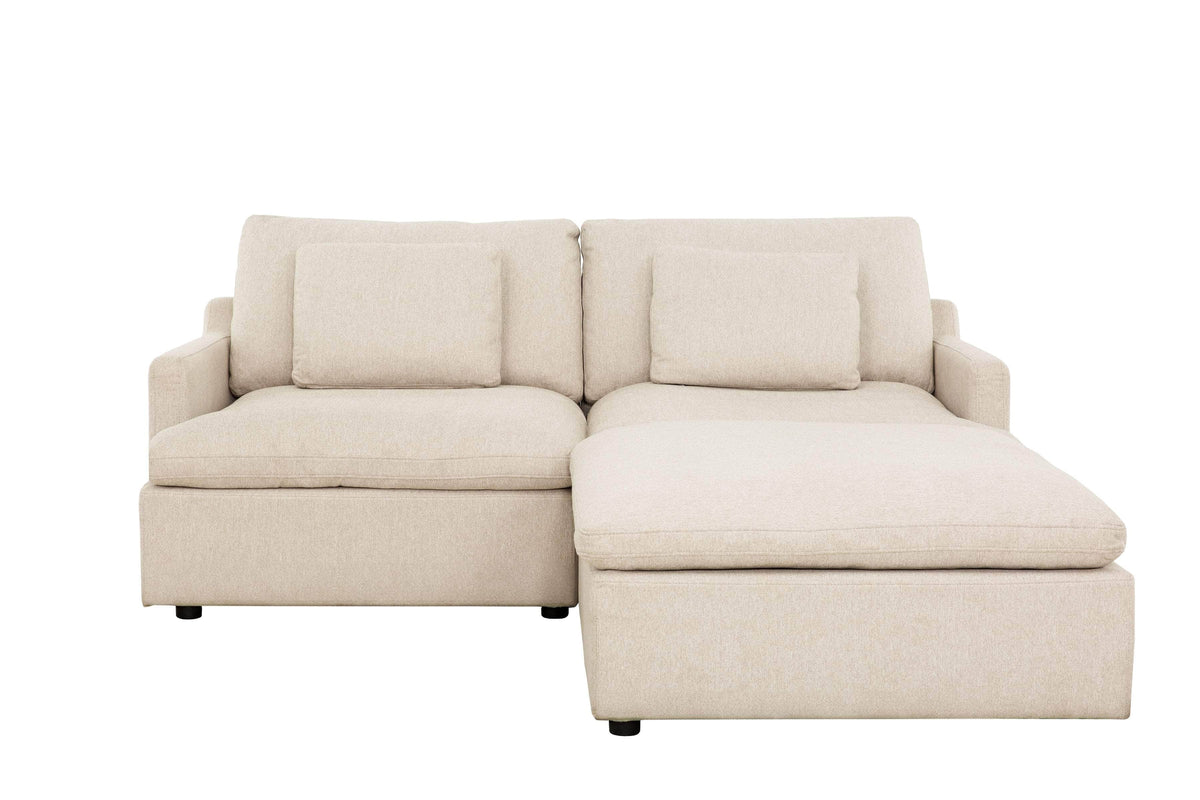 Urban Cali Long Beach 81" Wide Small Modular Sectional Sofa with Ottoman, image 5