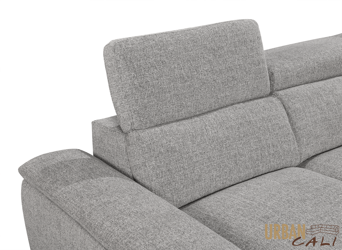 Urban Cali Bel Air 123.5" Wide Large Modular Sleeper Sectional Sofa Bed with Storage Chaise in Thora Stone, image 14