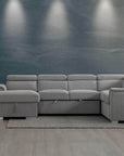Urban Cali Bel Air 123.5" Wide Large Modular Sleeper Sectional Sofa Bed with Storage Chaise in Thora Stone, image 5
