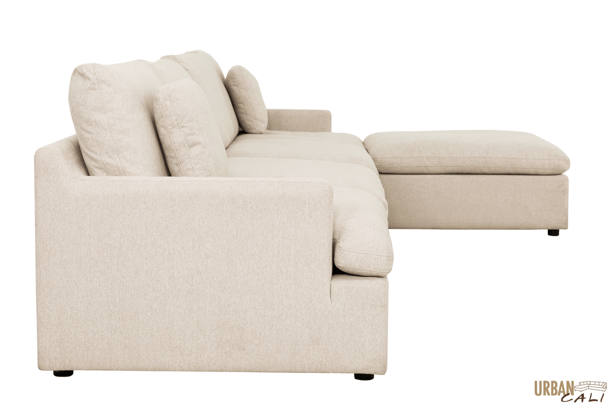 Urban Cali Long Beach 162" Wide Large Modular Sectional Sofa with Ottoman, image 6