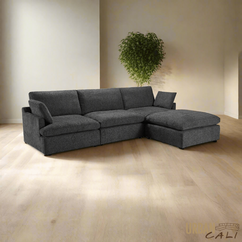 Urban Cali Long Beach 121.5" Wide Medium Modular Sectional Sofa with Ottoman, image 3