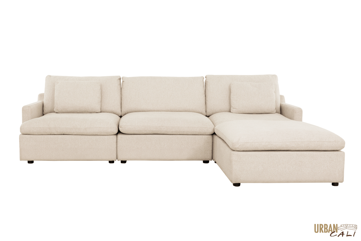 Urban Cali Long Beach 121.5" Wide Medium Modular Sectional Sofa with Ottoman, image 5