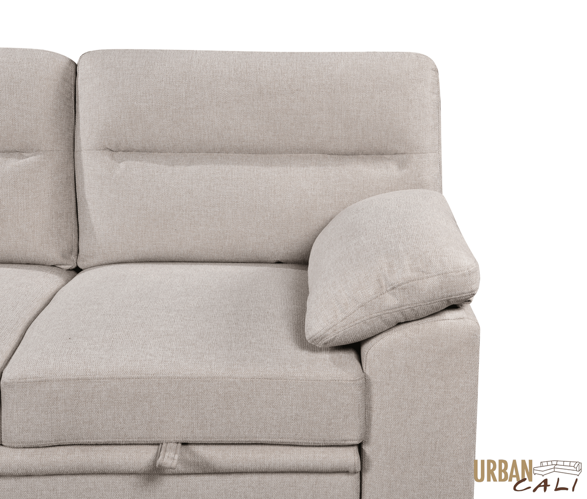 Urban Cali Malibu 94.5" Wide Sleeper Sectional Sofa Bed with Pull Down Tray, Cupholders Wireless Charger and Storage Chaise, image 25