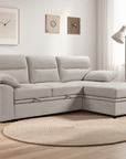 Urban Cali Malibu 94.5" Wide Sleeper Sectional Sofa Bed with Pull Down Tray, Cupholders Wireless Charger and Storage Chaise, image 13