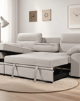 Urban Cali Malibu 94.5" Wide Sleeper Sectional Sofa Bed with Pull Down Tray, Cupholders Wireless Charger and Storage Chaise, image 1