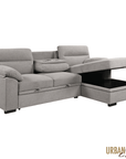 Urban Cali Malibu 94.5" Wide Sleeper Sectional Sofa Bed with Pull Down Tray, Cupholders Wireless Charger and Storage Chaise, image 38