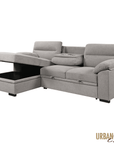 Urban Cali Malibu 94.5" Wide Sleeper Sectional Sofa Bed with Pull Down Tray, Cupholders Wireless Charger and Storage Chaise, image 30