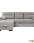 Urban Cali Malibu 94.5" Wide Sleeper Sectional Sofa Bed with Pull Down Tray, Cupholders Wireless Charger and Storage Chaise, image 33
