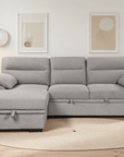 Urban Cali Malibu 94.5" Wide Sleeper Sectional Sofa Bed with Pull Down Tray, Cupholders Wireless Charger and Storage Chaise, image 28