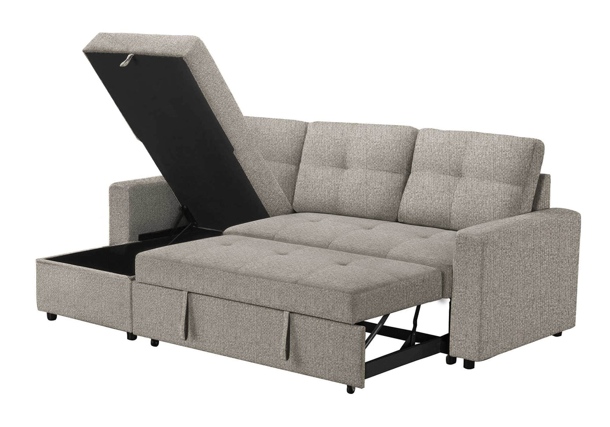 Urban Cali Venice 89.5" Wide Sleeper Sectional Sofa Bed with Reversible Storage Chaise, image 32