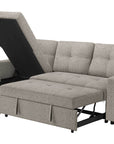 Urban Cali Venice 89.5" Wide Sleeper Sectional Sofa Bed with Reversible Storage Chaise, image 32