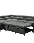 Urban Cali Hollywood 107.5" Wide Sleeper Sectional Sofa Bed with Adjustable Headrests and Storage Chaise, image 24