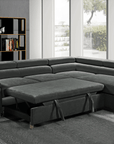 Urban Cali Hollywood 107.5" Wide Sleeper Sectional Sofa Bed with Adjustable Headrests and Storage Chaise, image 14