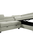 Urban Cali Hollywood 107.5" Wide Sleeper Sectional Sofa Bed with Adjustable Headrests and Storage Chaise, image 30