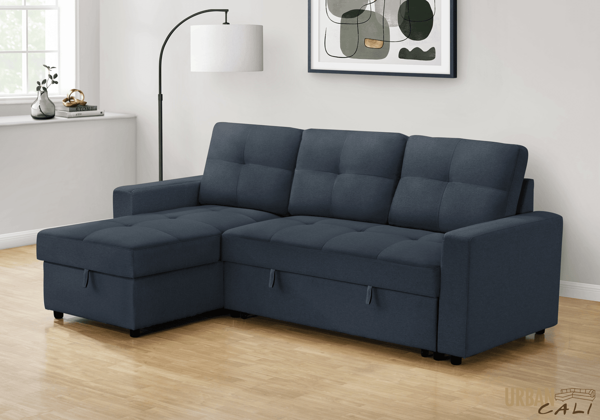 Urban Cali Venice 89.5" Wide Sleeper Sectional Sofa Bed with Reversible Storage Chaise, image 22