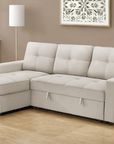 Urban Cali Venice 89.5" Wide Sleeper Sectional Sofa Bed with Reversible Storage Chaise, image 4