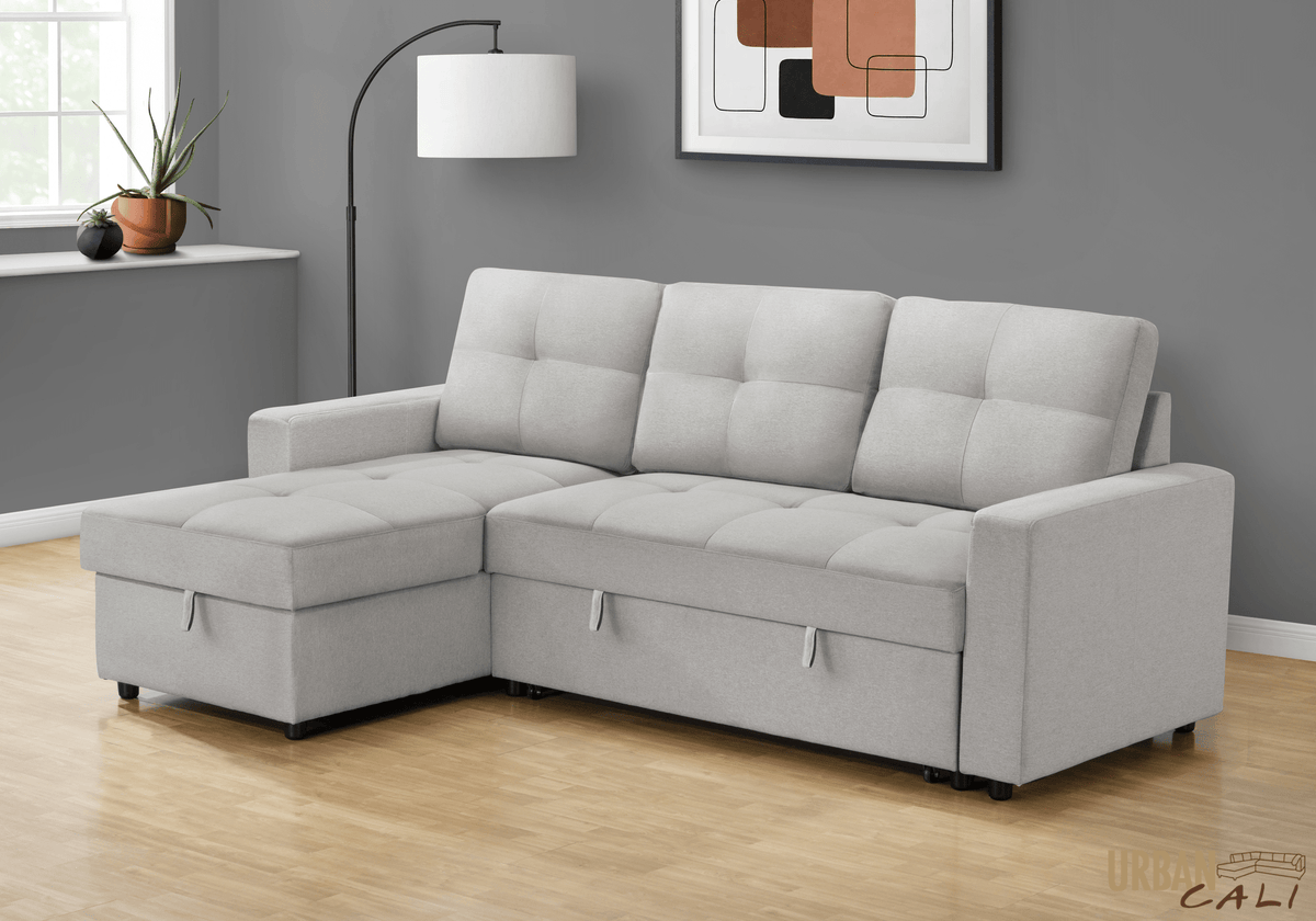 Urban Cali Venice 89.5" Wide Sleeper Sectional Sofa Bed with Reversible Storage Chaise, image 27