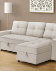 Urban Cali Venice 89.5" Wide Sleeper Sectional Sofa Bed with Reversible Storage Chaise, image 2