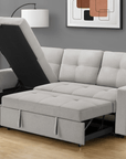 Urban Cali Venice 89.5" Wide Sleeper Sectional Sofa Bed with Reversible Storage Chaise, image 25