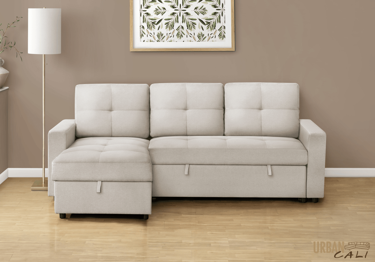 Urban Cali Venice 89.5" Wide Sleeper Sectional Sofa Bed with Reversible Storage Chaise, image 5