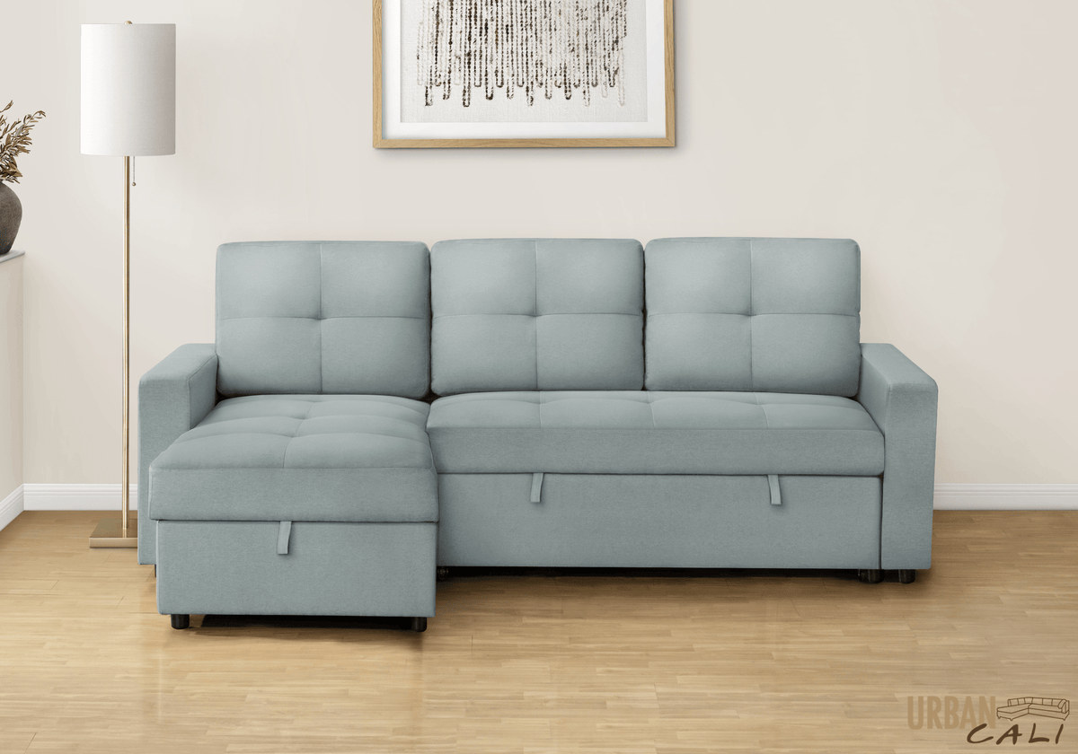 Urban Cali Venice 89.5" Wide Sleeper Sectional Sofa Bed with Reversible Storage Chaise, image 10