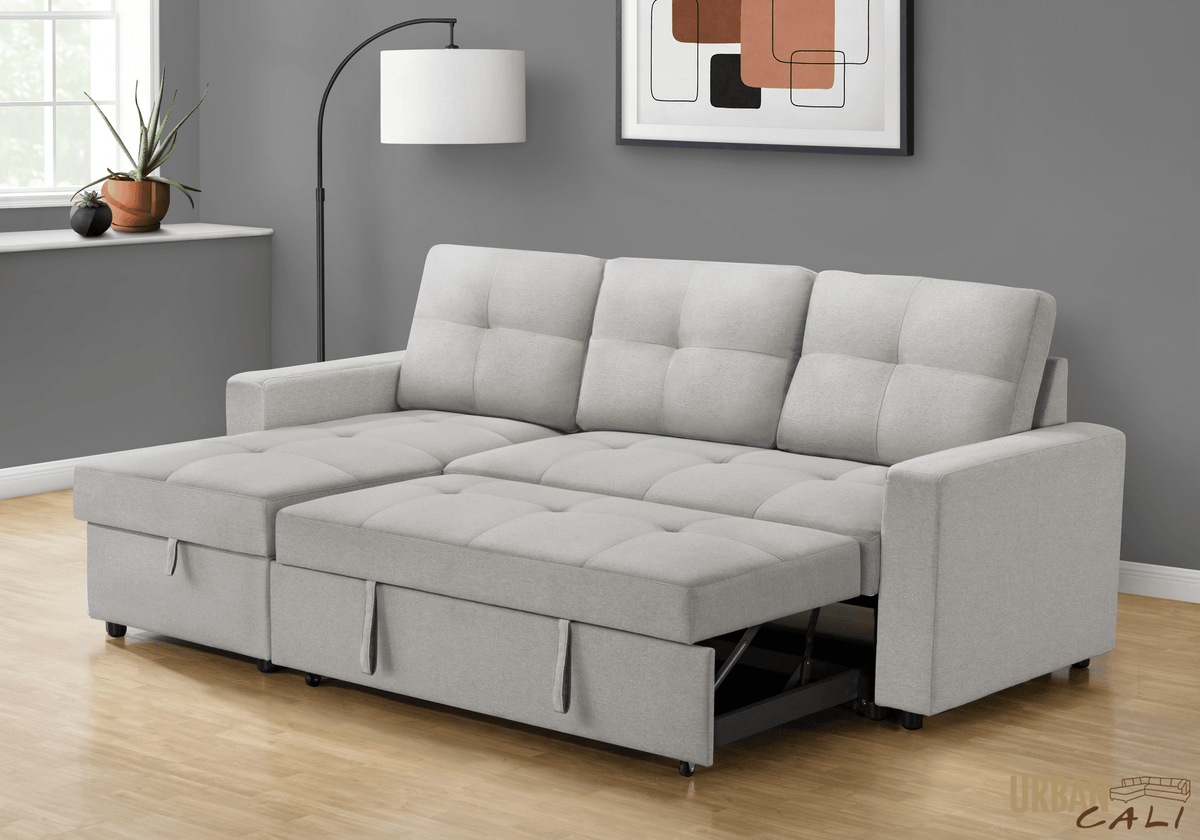 Urban Cali Venice 89.5" Wide Sleeper Sectional Sofa Bed with Reversible Storage Chaise, image 26