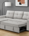 Urban Cali Venice 89.5" Wide Sleeper Sectional Sofa Bed with Reversible Storage Chaise, image 26